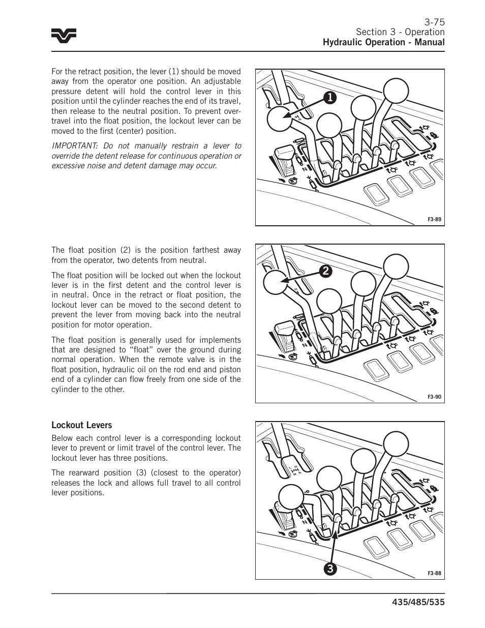 Lockout levers | Buhler 535 User Manual | Page 104 / 249