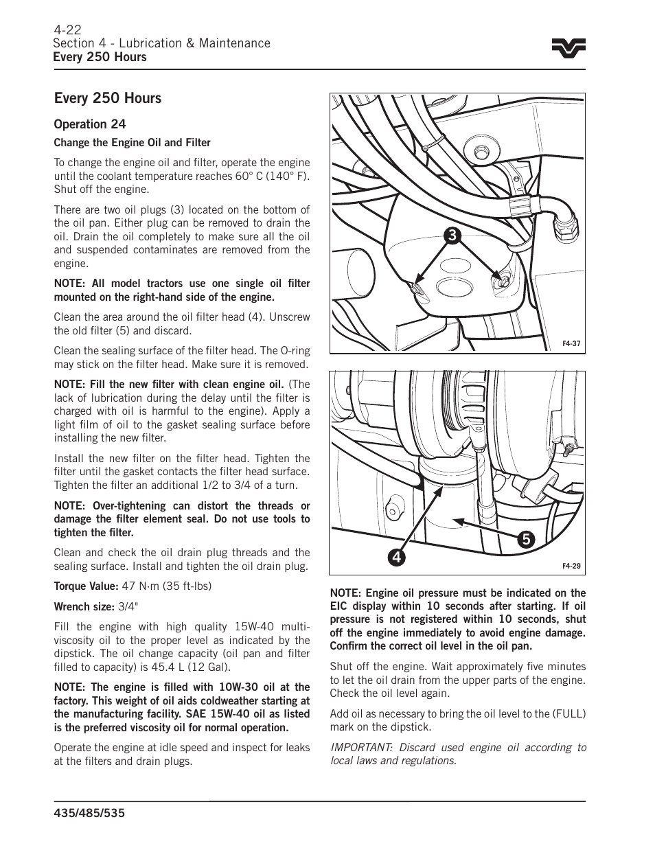 Every 250 hours | Buhler 535 User Manual | Page 155 / 249