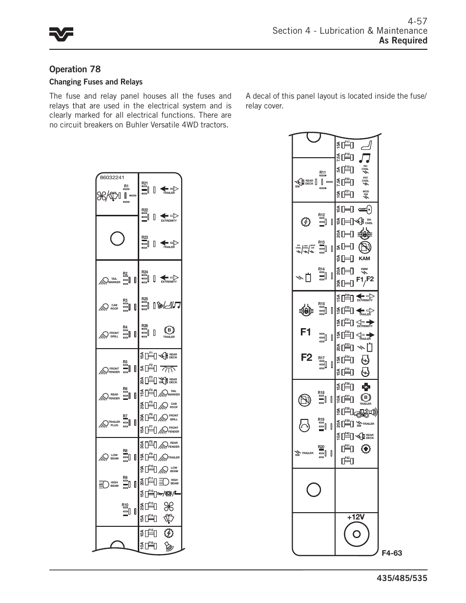 F4-63, F2 f1 | Buhler 535 User Manual | Page 190 / 249