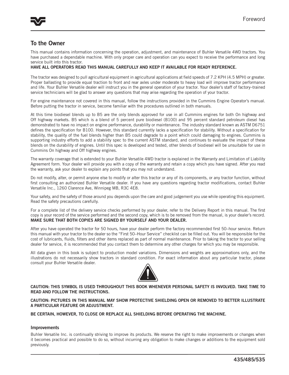 Foreword | Buhler 535 User Manual | Page 2 / 249