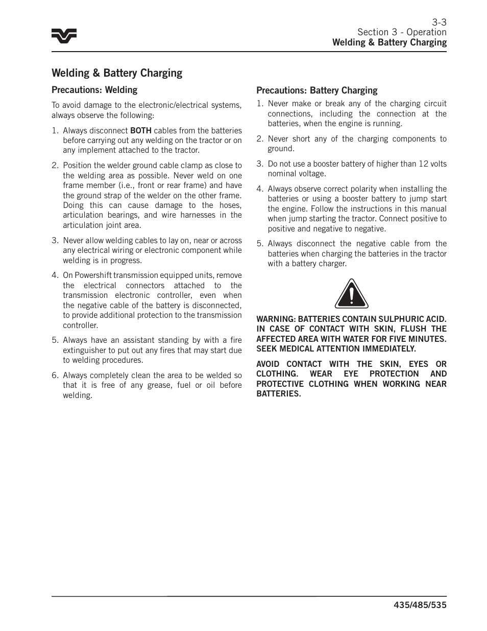 Welding & battery charging | Buhler 535 User Manual | Page 32 / 249