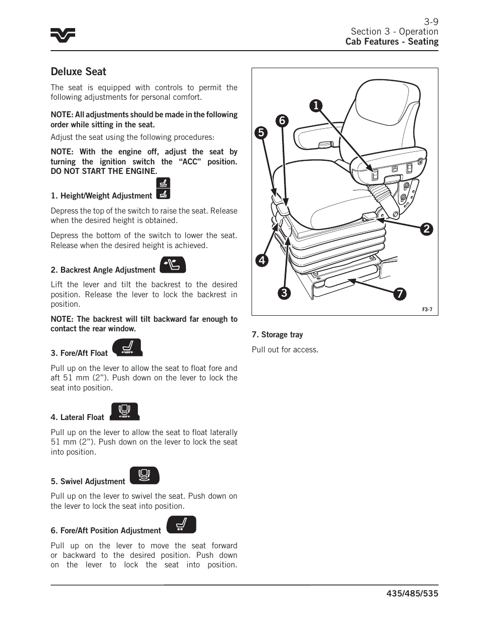 Deluxe seat | Buhler 535 User Manual | Page 38 / 249