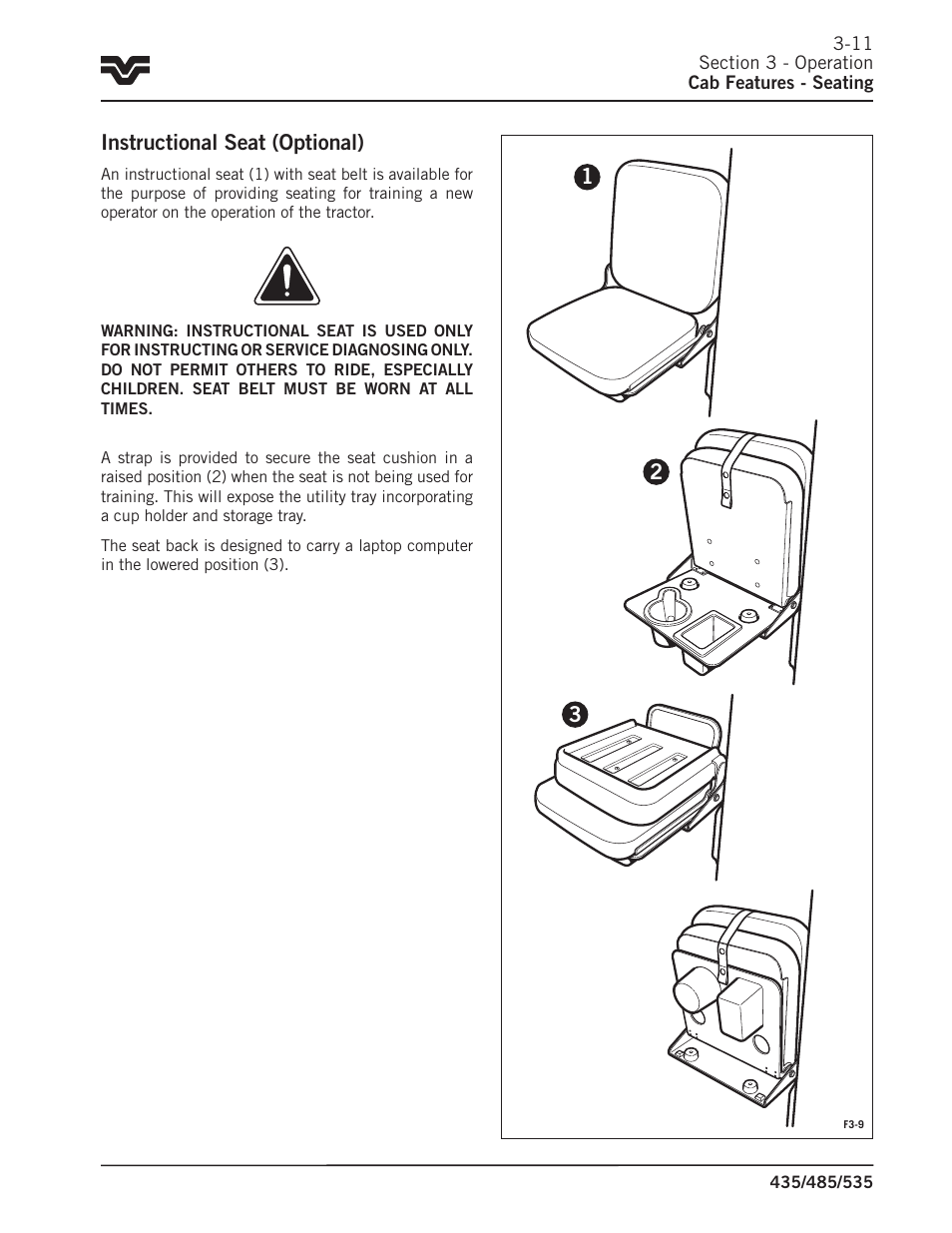 Instructional seat (optional) | Buhler 535 User Manual | Page 40 / 249