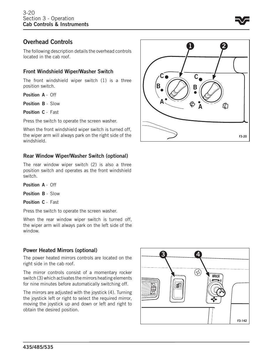 Overhead controls | Buhler 535 User Manual | Page 49 / 249