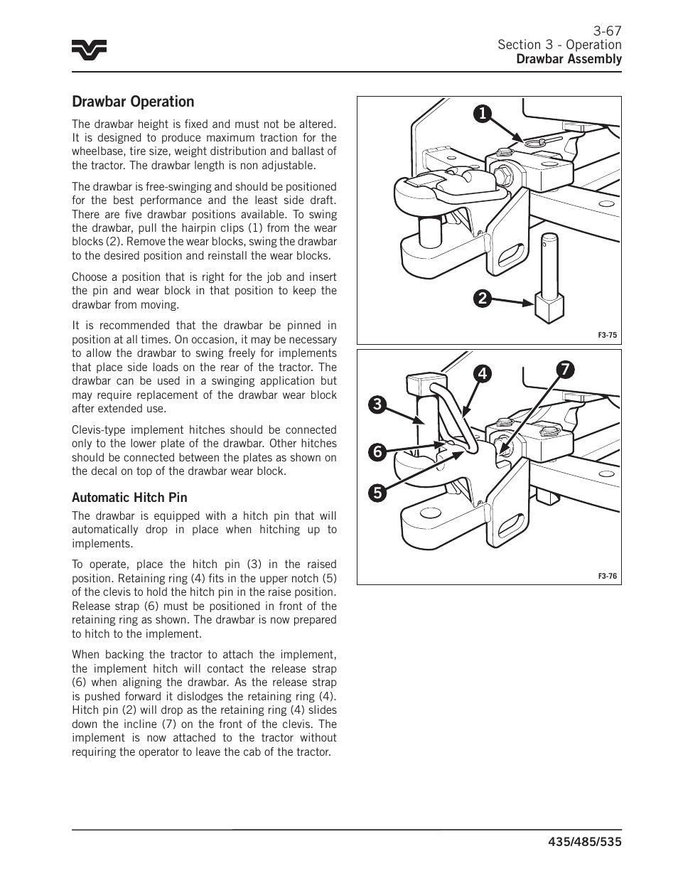 Drawbar operation | Buhler 535 User Manual | Page 96 / 249