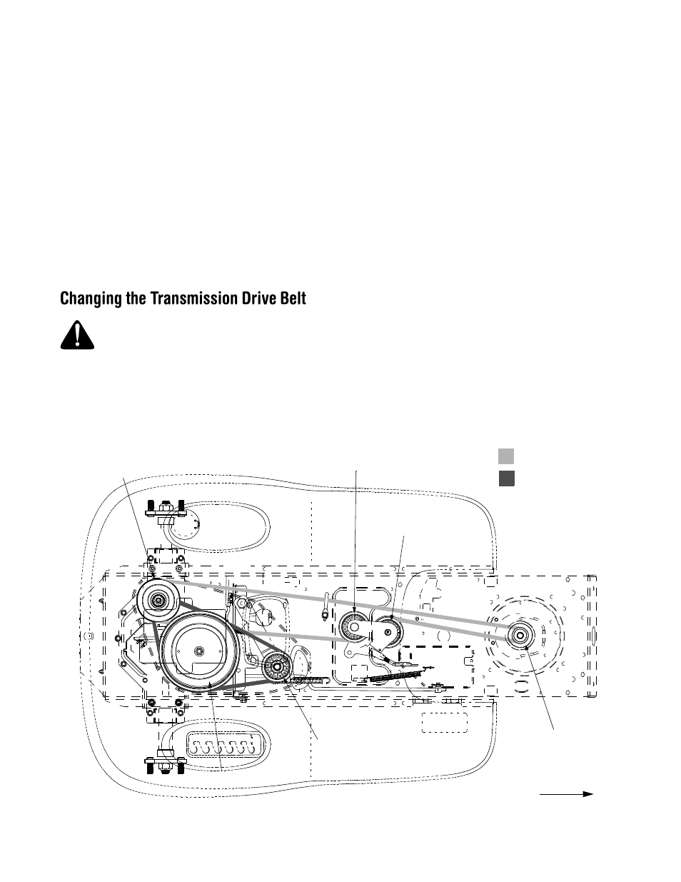 Changing the transmission drive belt | Cub Cadet 1222 User Manual | Page 19 / 28