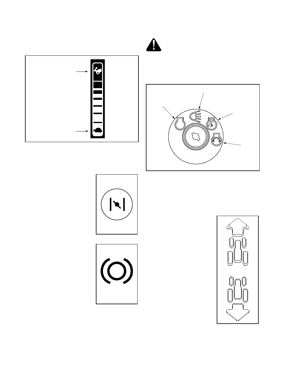 Throttle control lever, Choke control, Brake pedal | Ignition switch, Drive pedal | Cub Cadet 1527 User Manual | Page 10 / 36