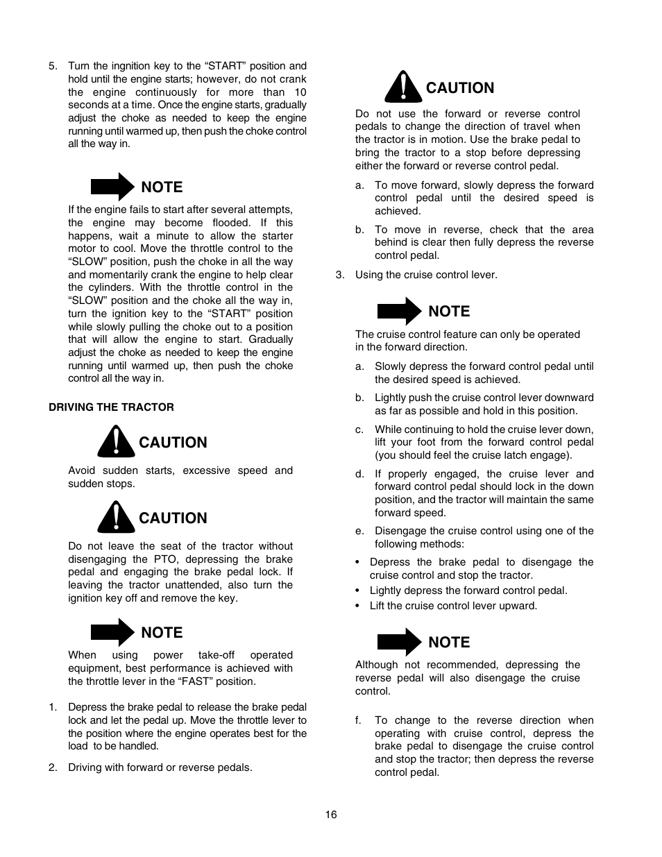 Caution | Cub Cadet 2518-44 User Manual | Page 16 / 60