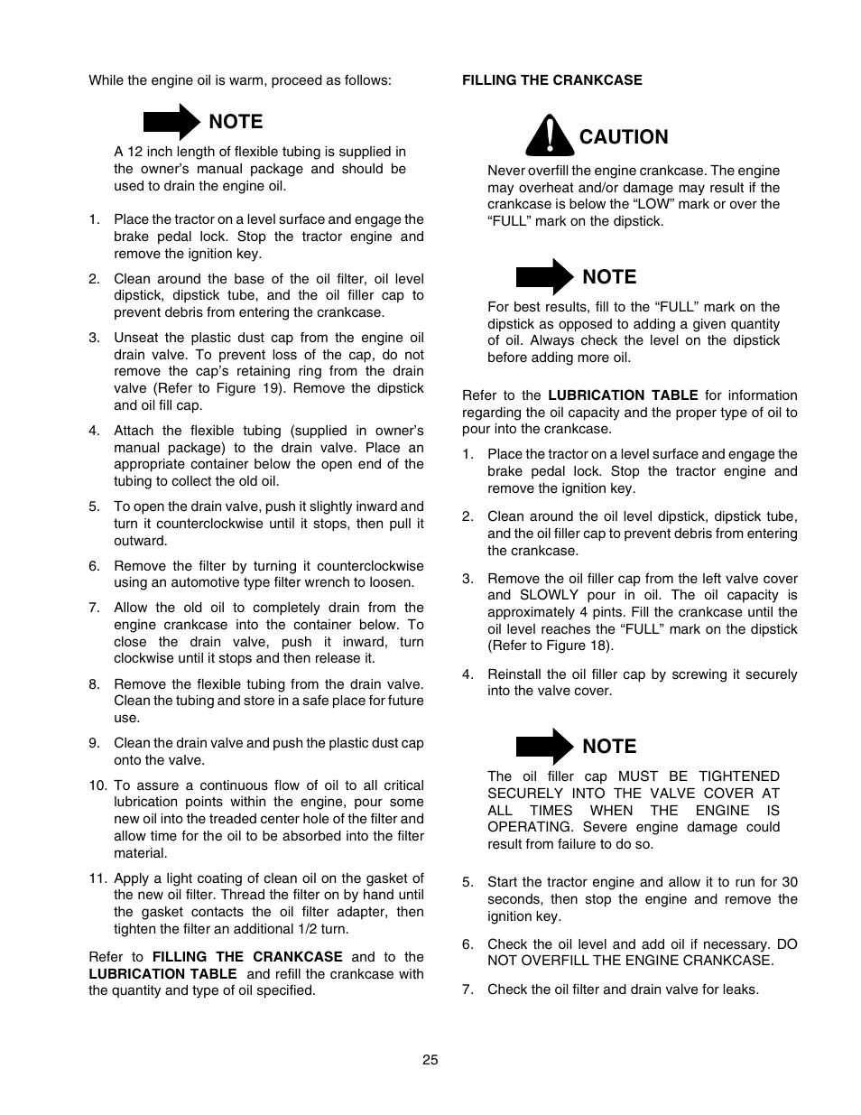 Caution | Cub Cadet 2518-44 User Manual | Page 25 / 60