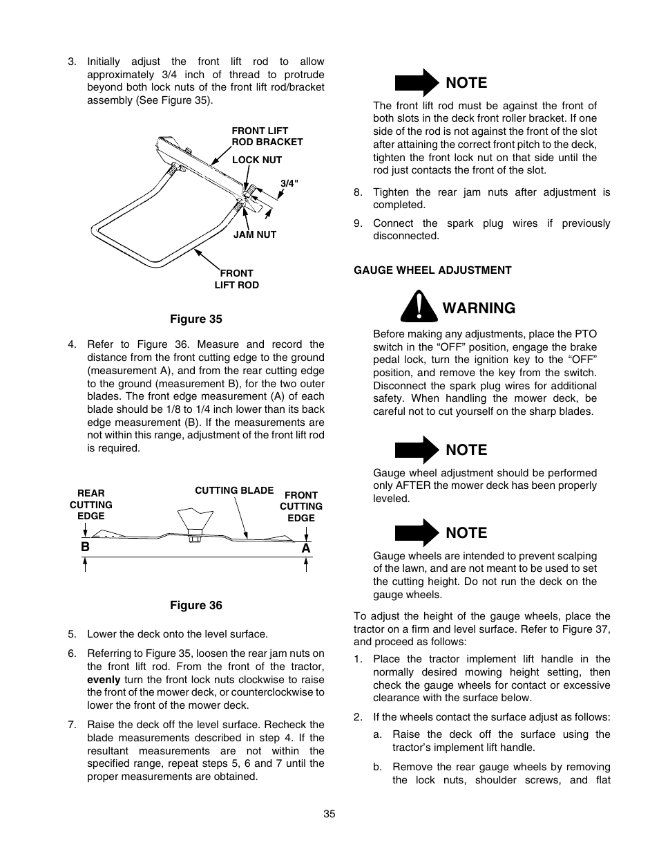 Warning | Cub Cadet 2518-44 User Manual | Page 35 / 60