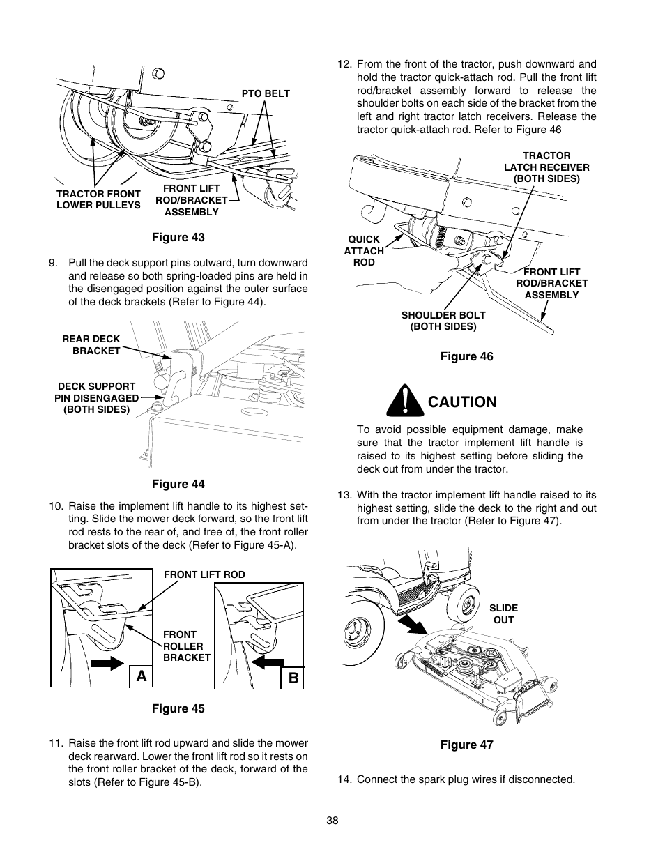 Caution | Cub Cadet 2518-44 User Manual | Page 38 / 60