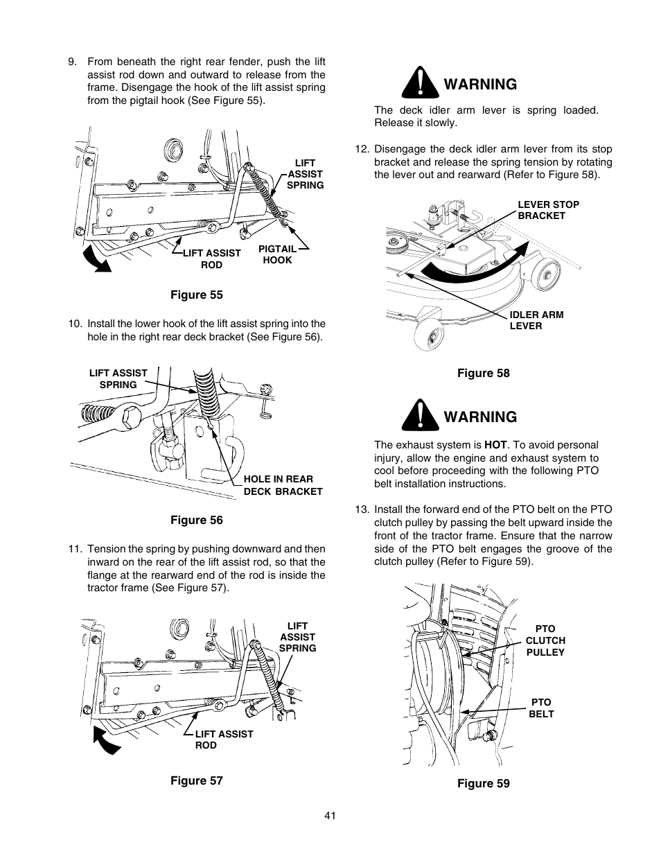 Warning | Cub Cadet 2518-44 User Manual | Page 41 / 60