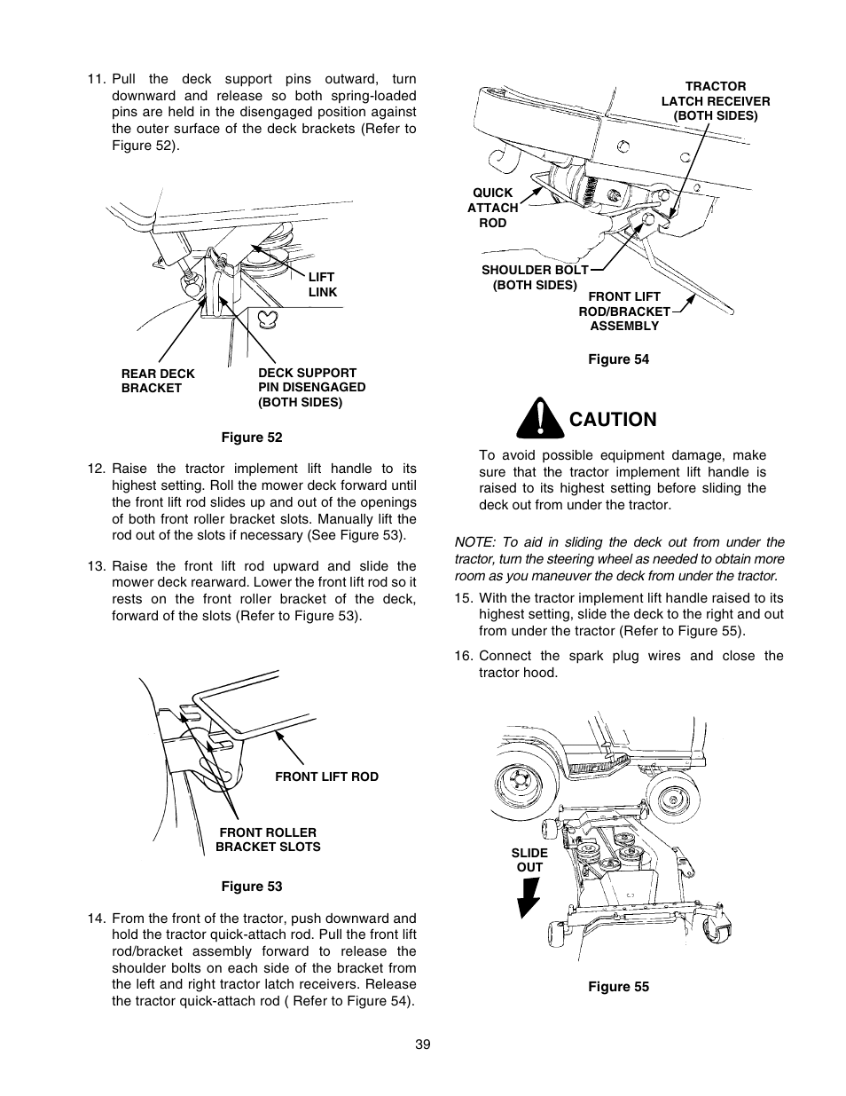 Caution | Cub Cadet 2518-48 User Manual | Page 39 / 60