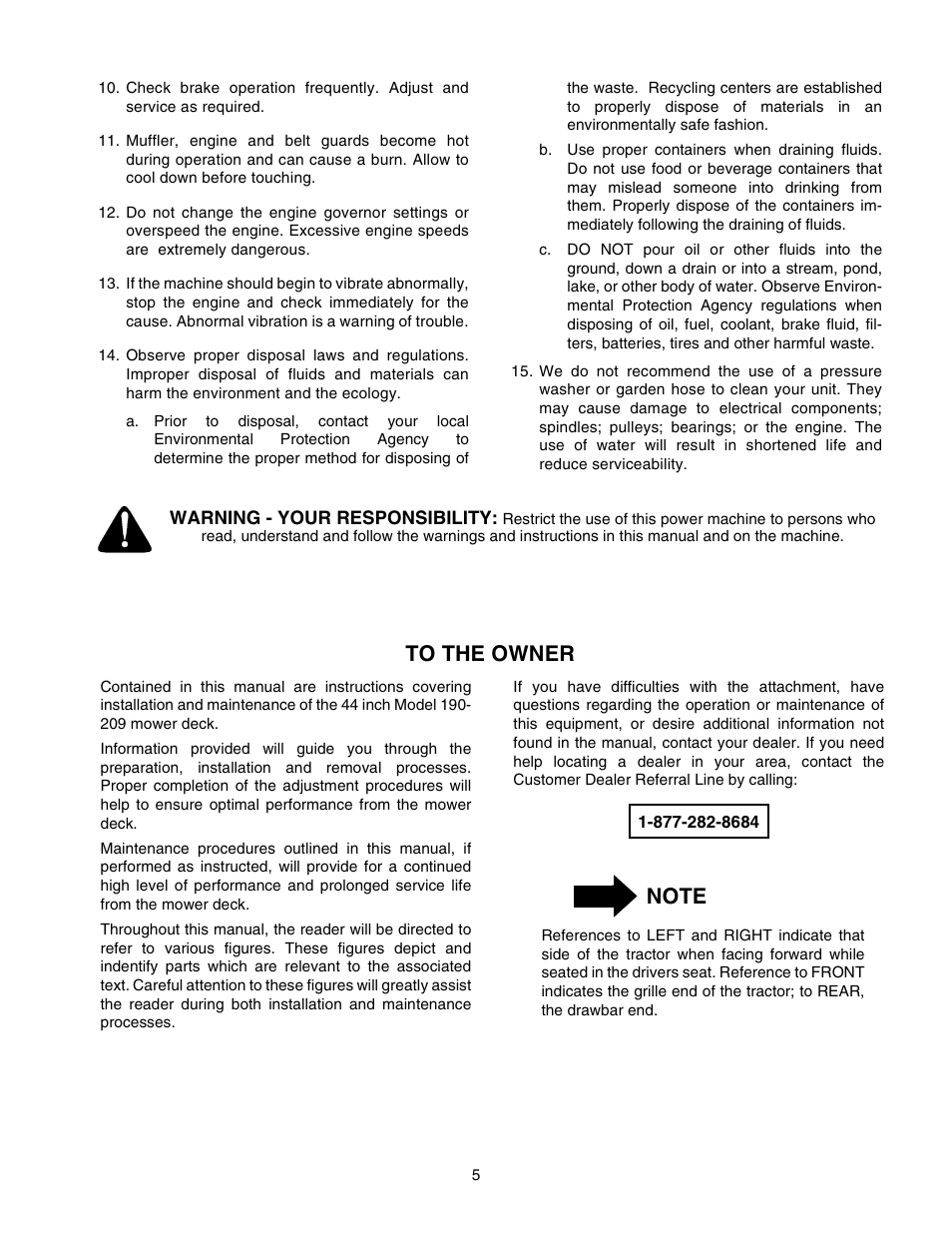 Cub Cadet 190-209-100 User Manual | Page 5 / 20