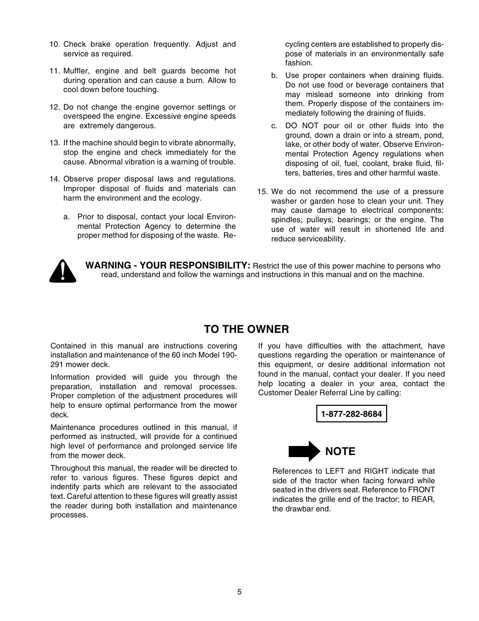 Cub Cadet 190-291-100 User Manual | Page 5 / 20