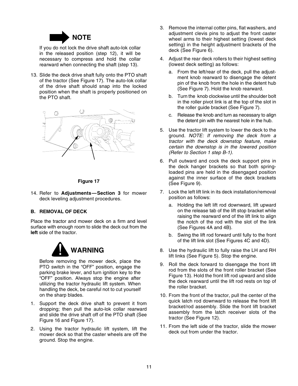 Warning | Cub Cadet 190-295-100 User Manual | Page 11 / 20