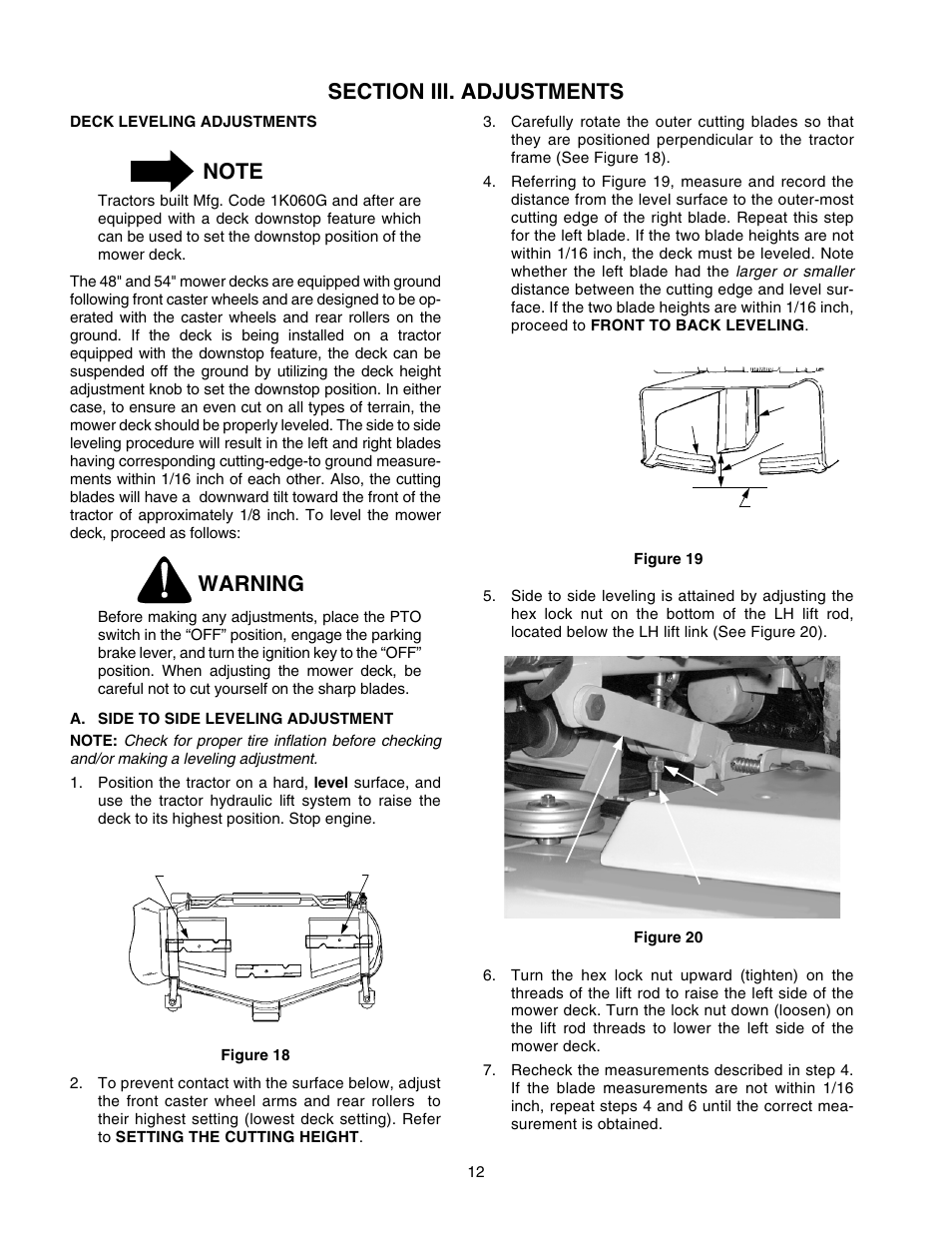 Warning | Cub Cadet 190-295-100 User Manual | Page 12 / 20