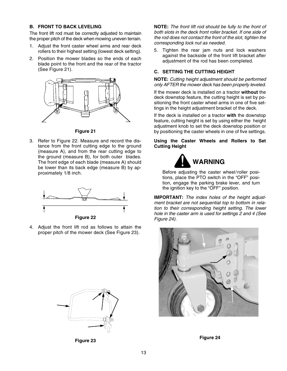 Warning | Cub Cadet 190-295-100 User Manual | Page 13 / 20