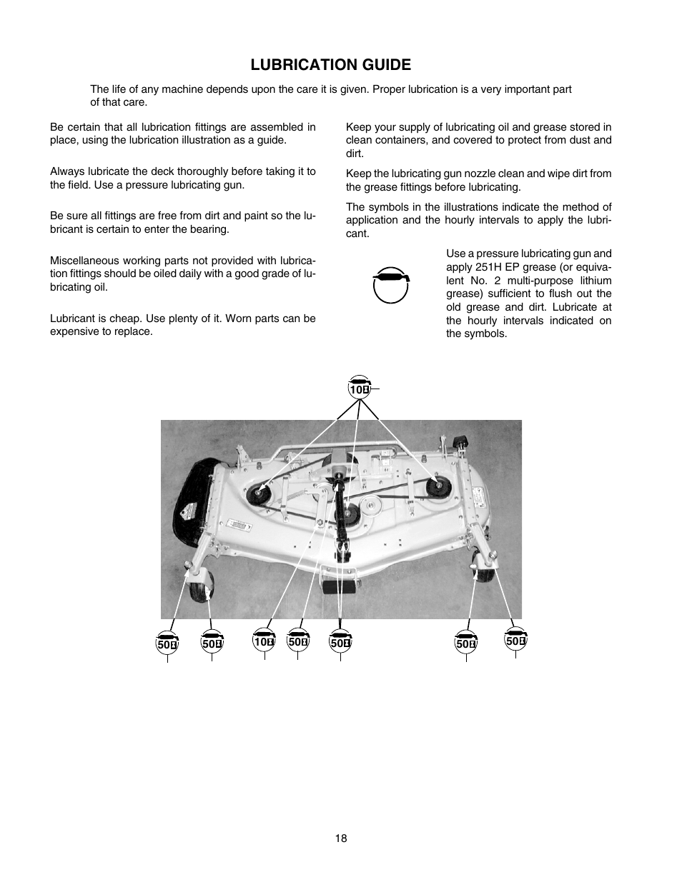 Lubrication guide | Cub Cadet 190-295-100 User Manual | Page 18 / 20