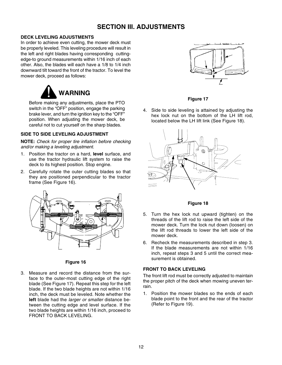 Warning | Cub Cadet 190-394-100 User Manual | Page 12 / 20