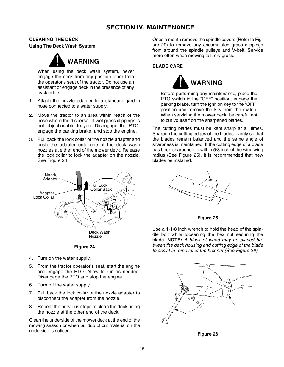 Warning | Cub Cadet 190-394-100 User Manual | Page 15 / 20