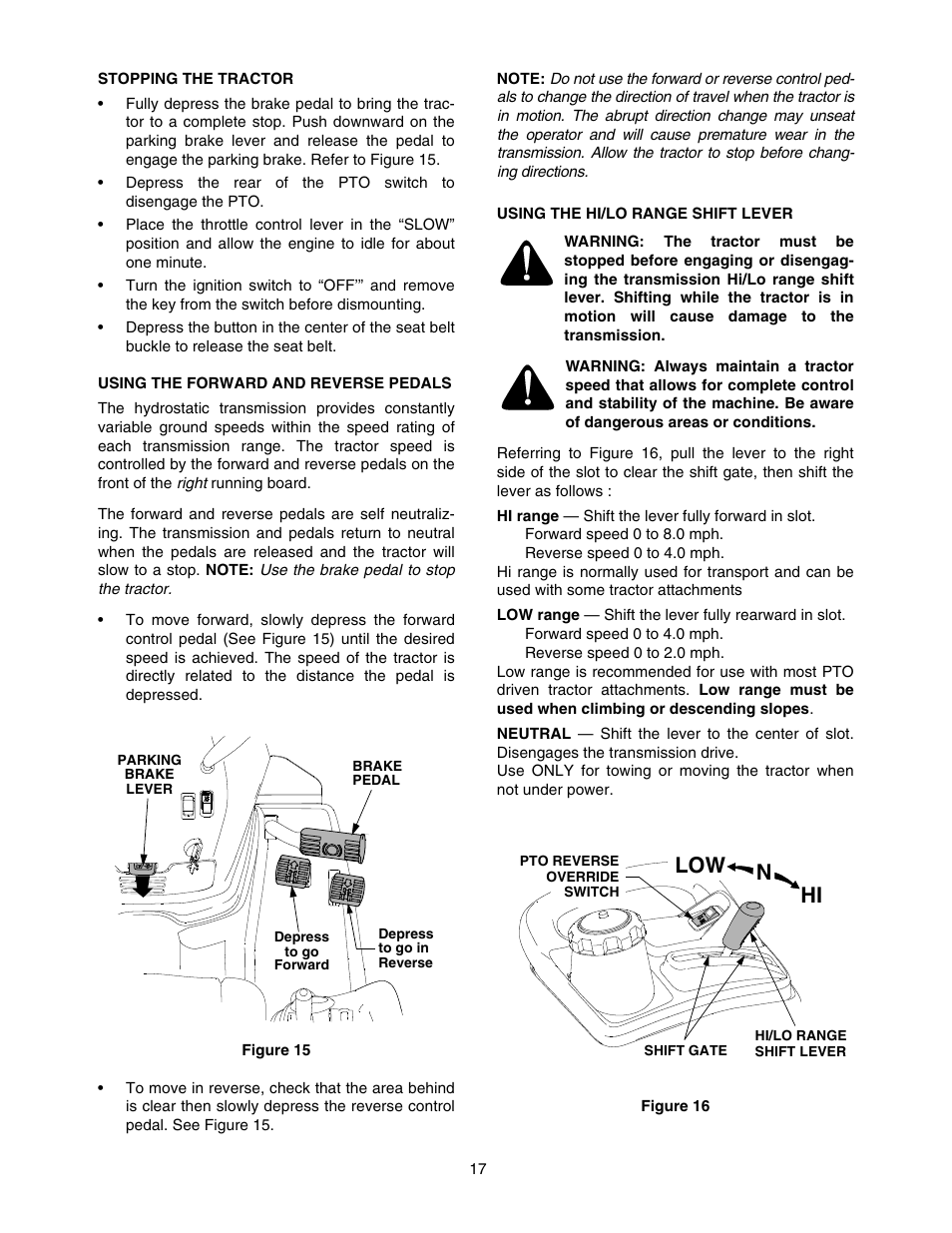 Nhi low | Cub Cadet 5234 User Manual | Page 17 / 48