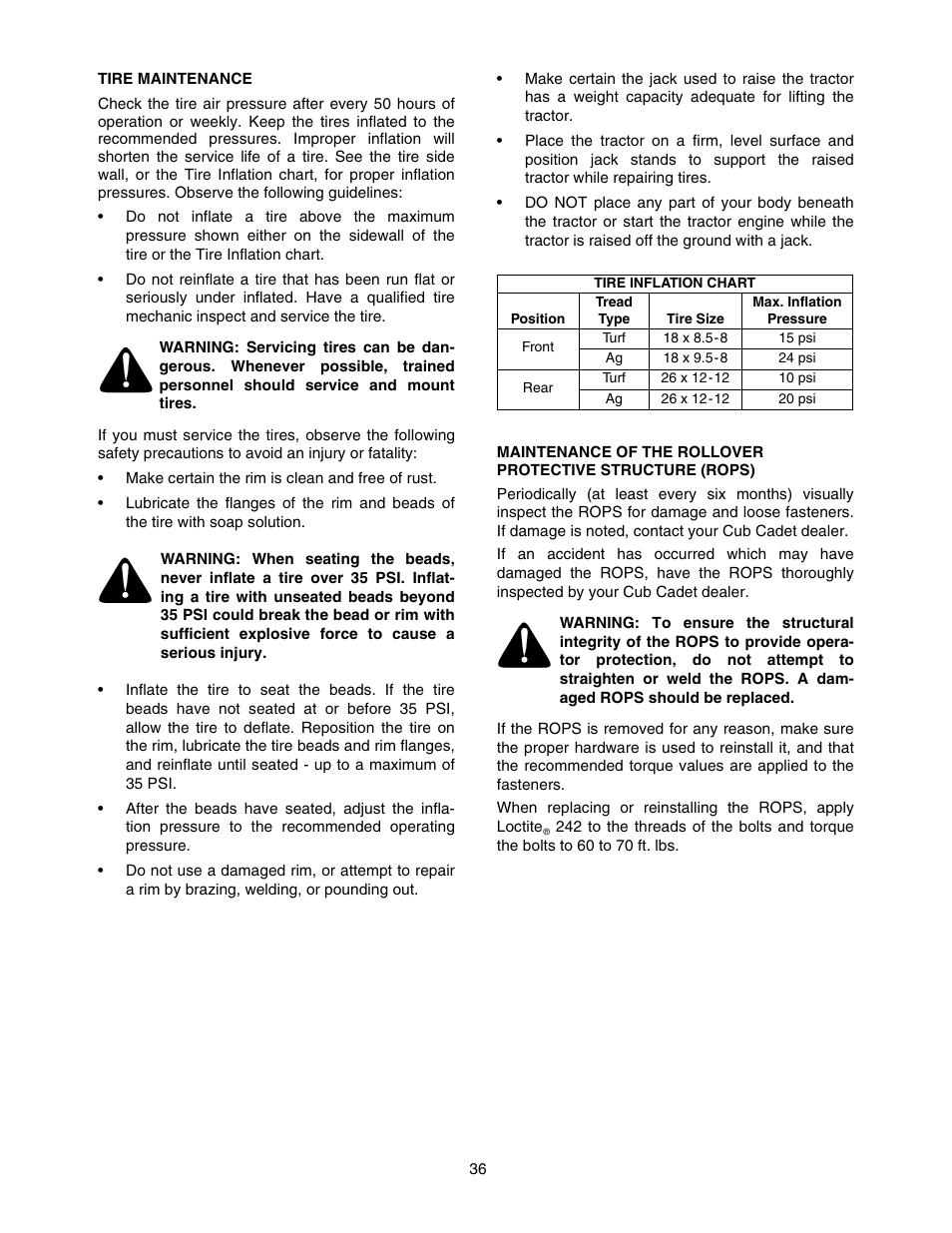 Cub Cadet 5234 User Manual | Page 36 / 48