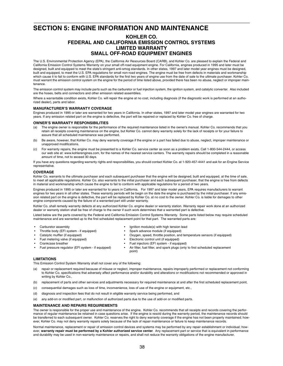 Cub Cadet 5252 User Manual | Page 38 / 48