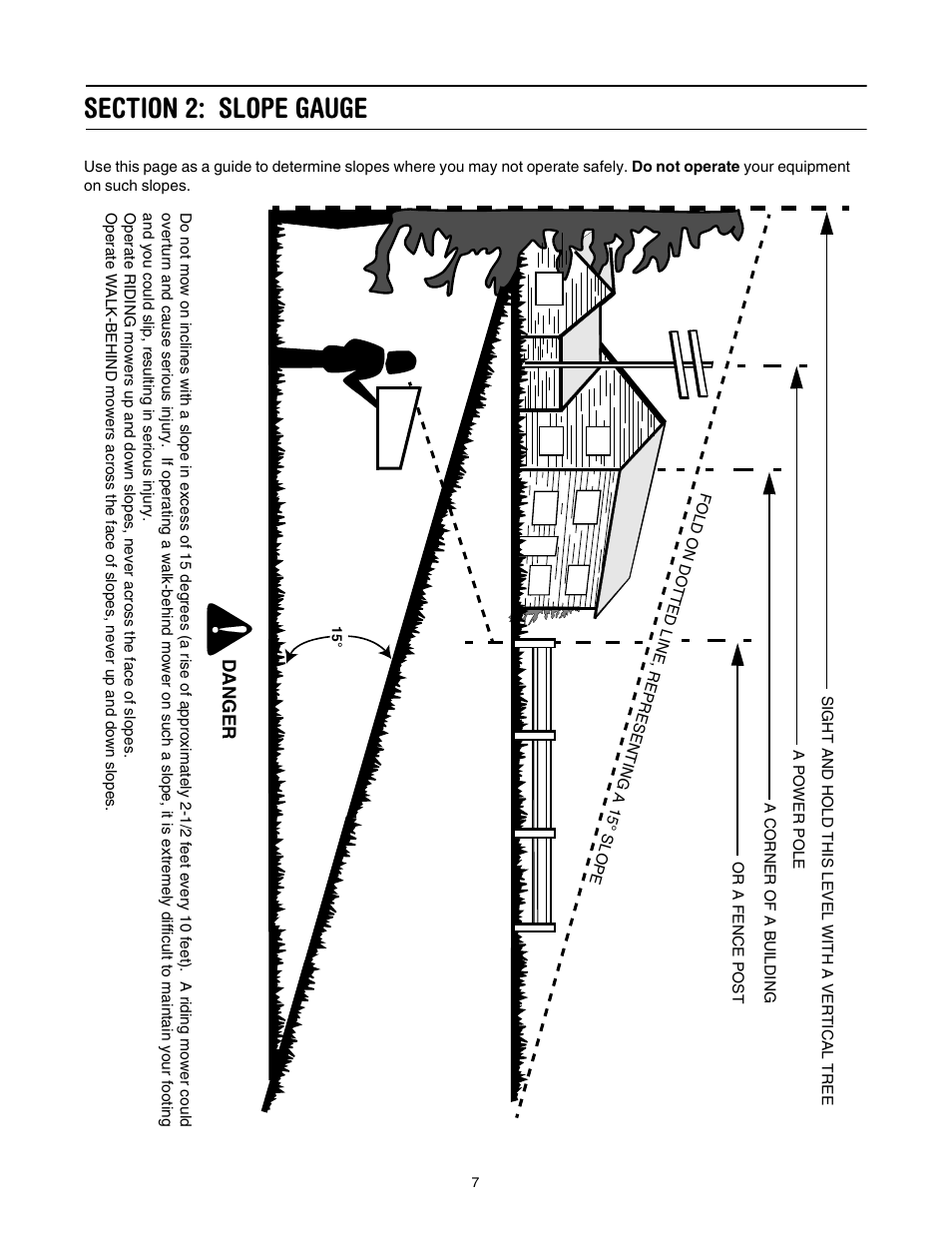 Section 2: slope gauge | Cub Cadet CLT-538 User Manual | Page 7 / 25