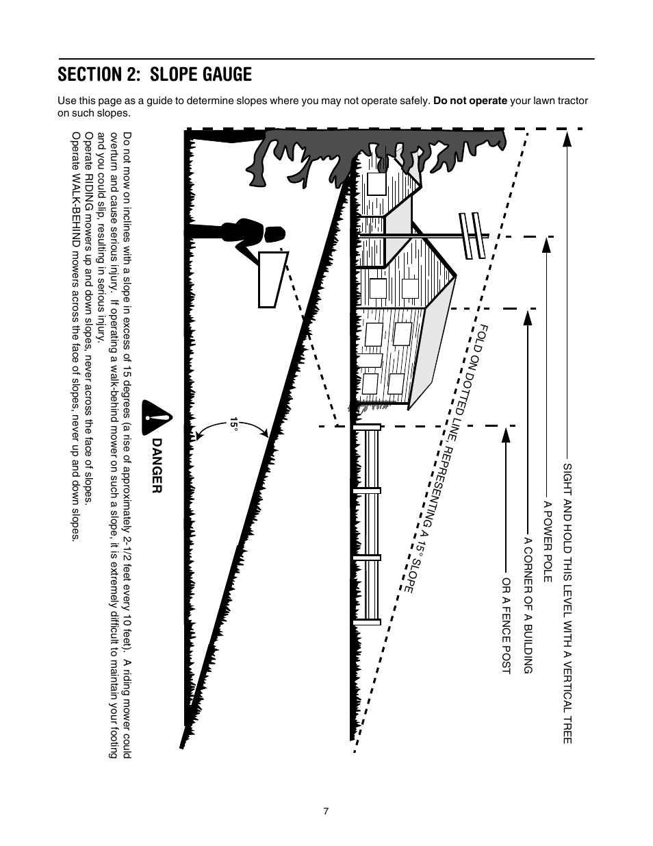 Section 2: slope gauge | Cub Cadet CLT-542 User Manual | Page 7 / 27