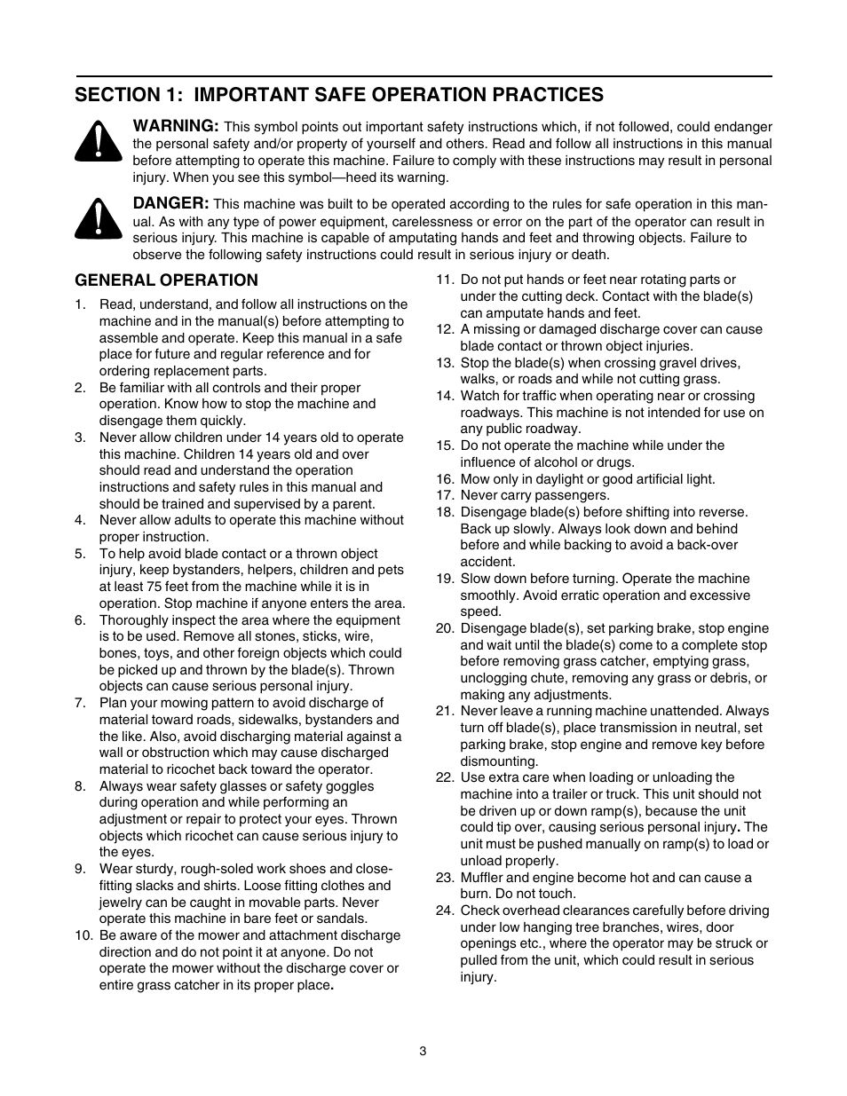 Cub Cadet CLT-542H User Manual | Page 3 / 29