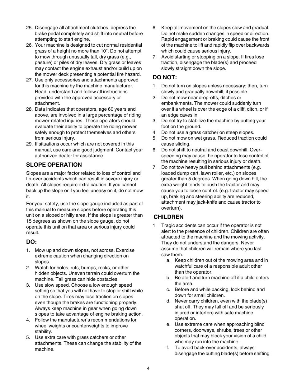 Cub Cadet CLT-542H User Manual | Page 4 / 29