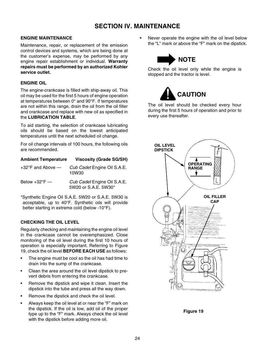 Caution | Cub Cadet GT-2544 User Manual | Page 24 / 60