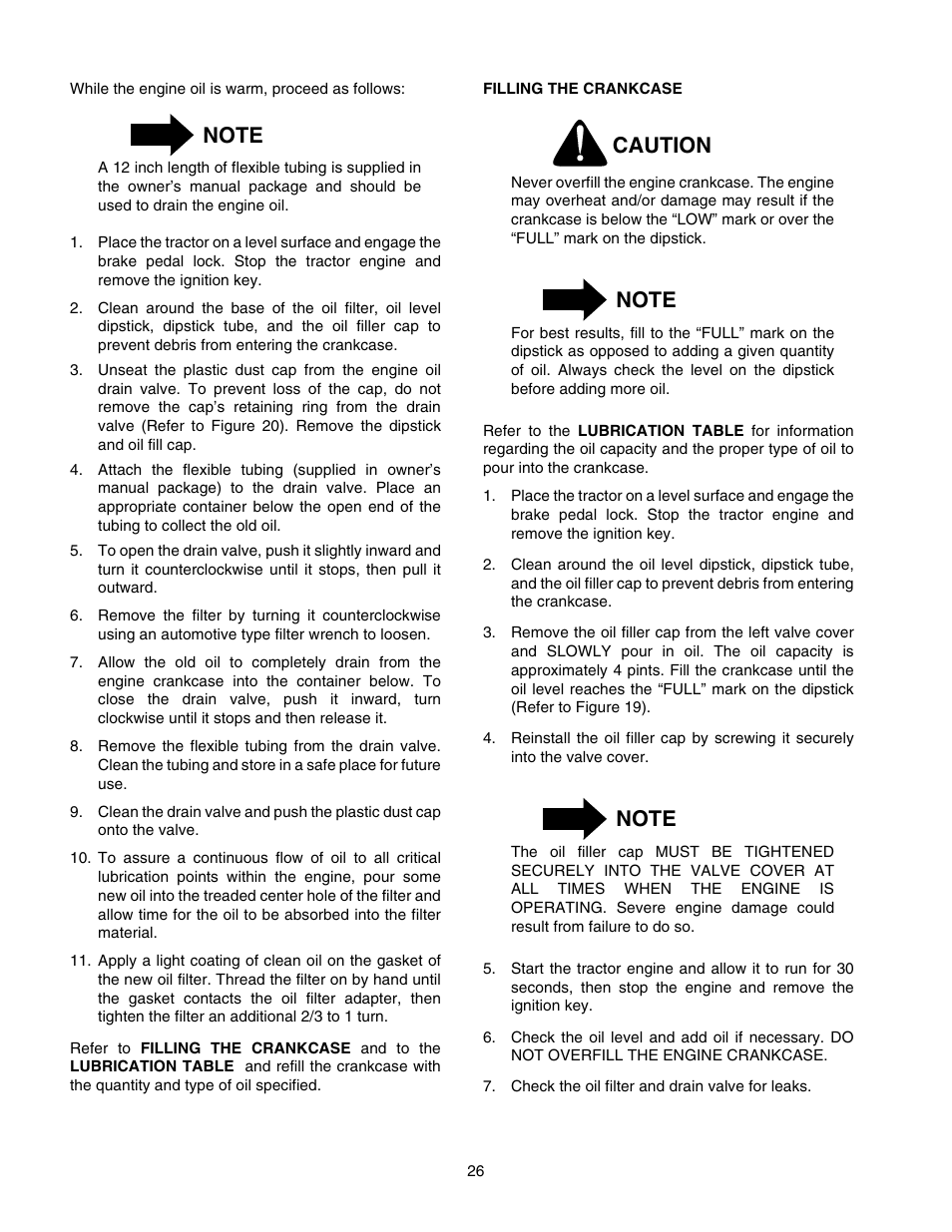 Caution | Cub Cadet GT-2544 User Manual | Page 26 / 60
