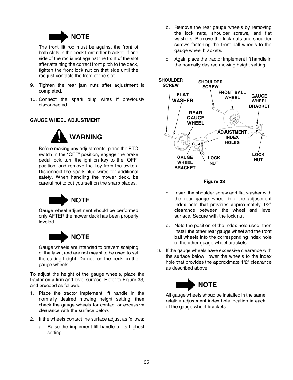 Warning | Cub Cadet GT-2544 User Manual | Page 35 / 60