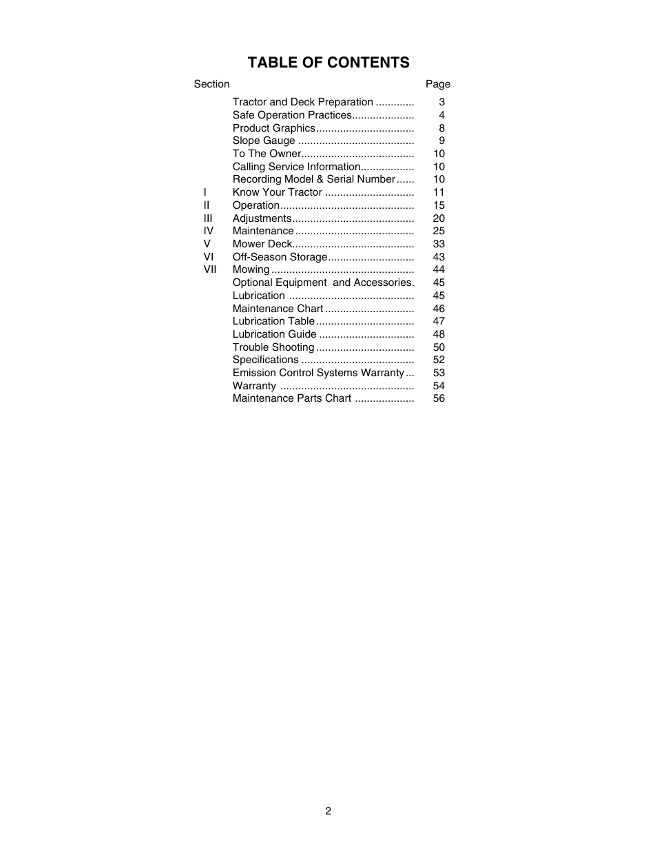 Cub Cadet GT-2544 User Manual | Page 2 / 56