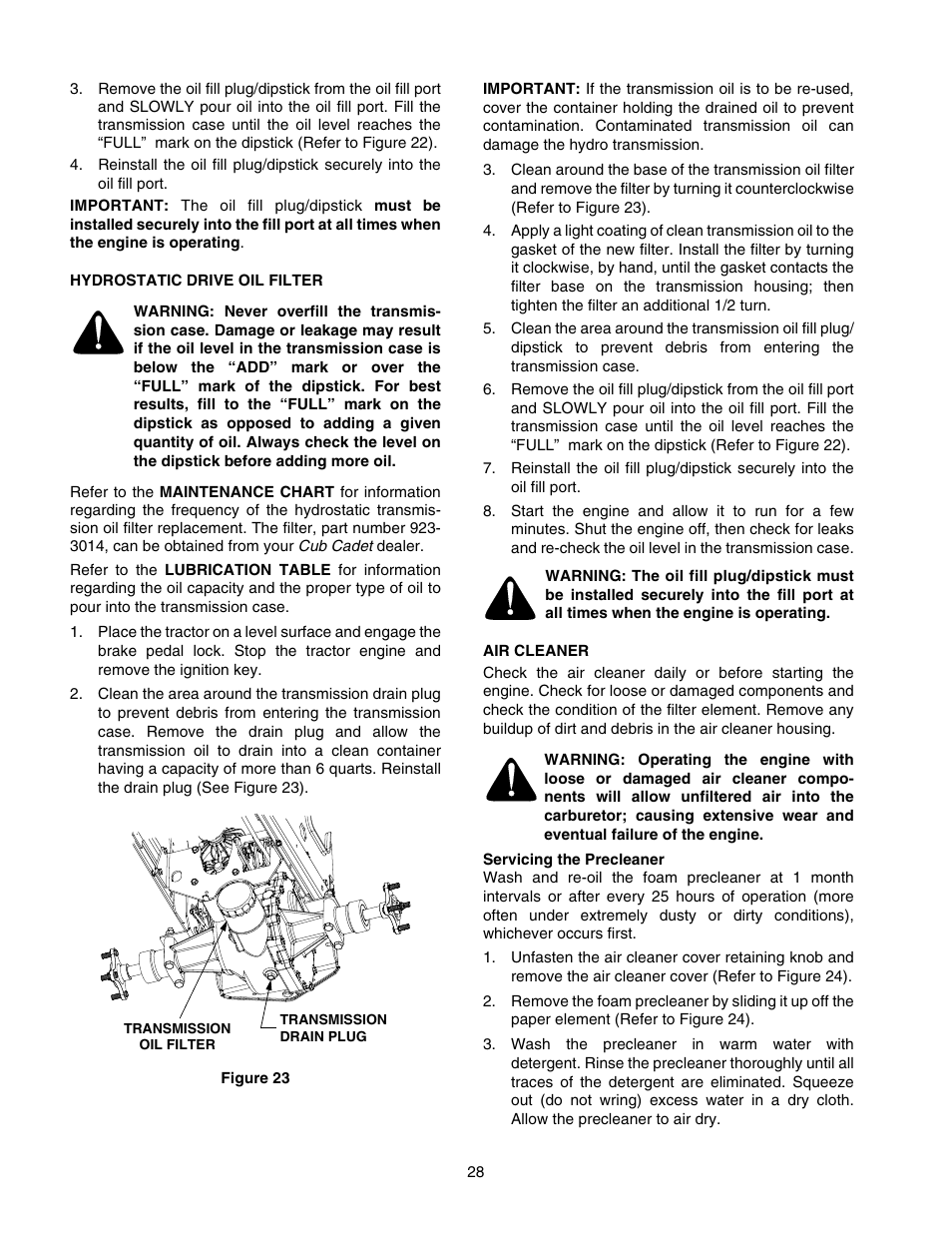 Cub Cadet GT-2544 User Manual | Page 28 / 56