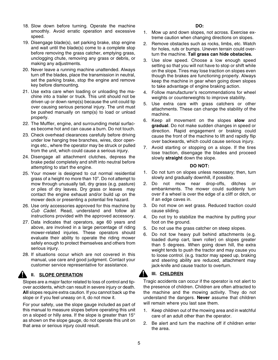 Cub Cadet GT-2544 User Manual | Page 5 / 56
