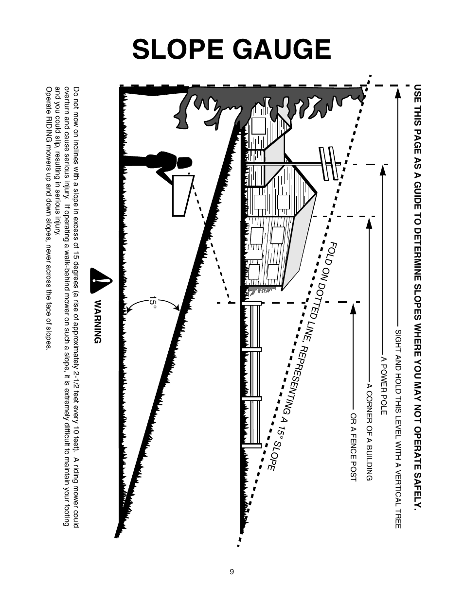 Slope gauge | Cub Cadet GT-2544 User Manual | Page 9 / 56