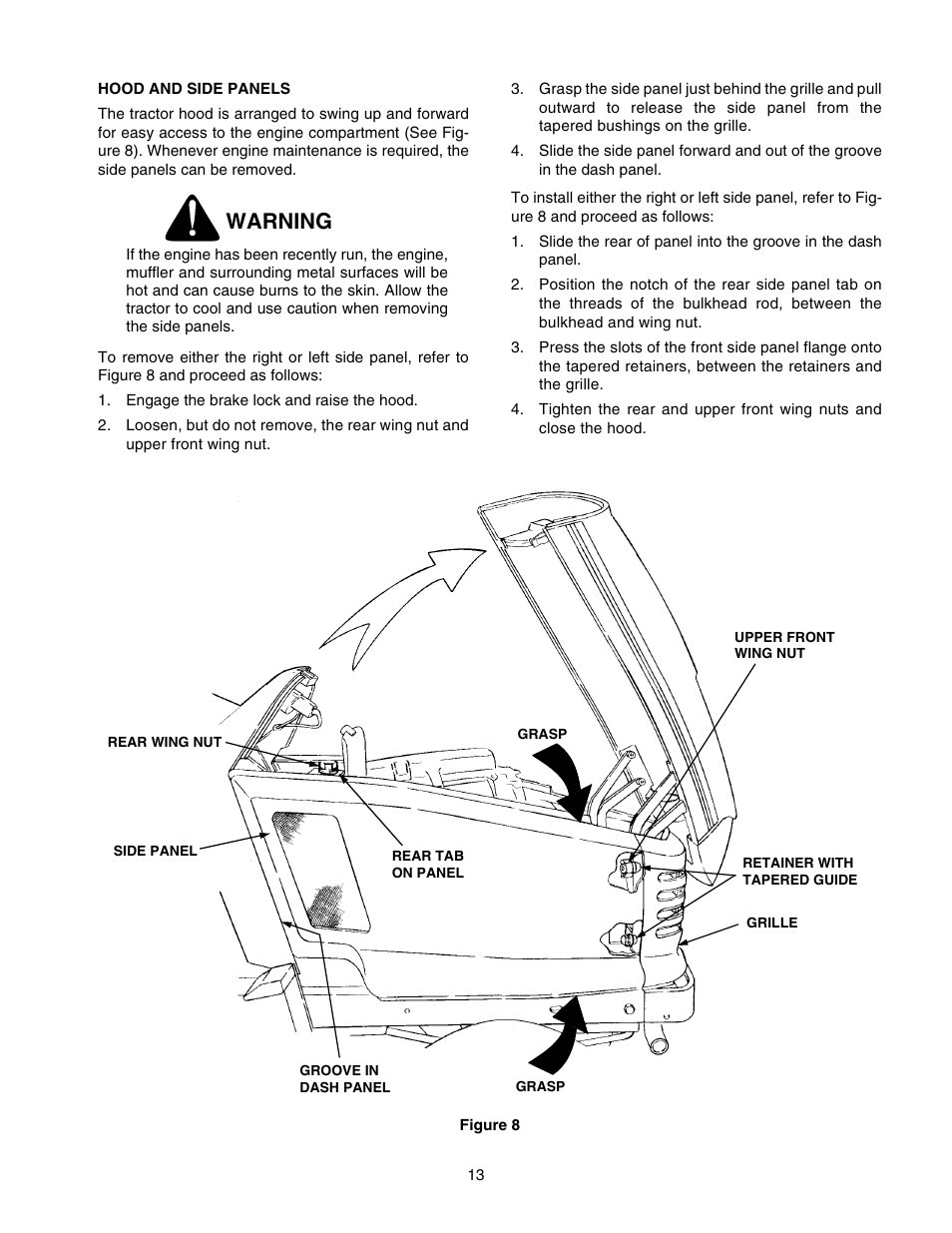 Warning | Cub Cadet GT-2550 User Manual | Page 13 / 60