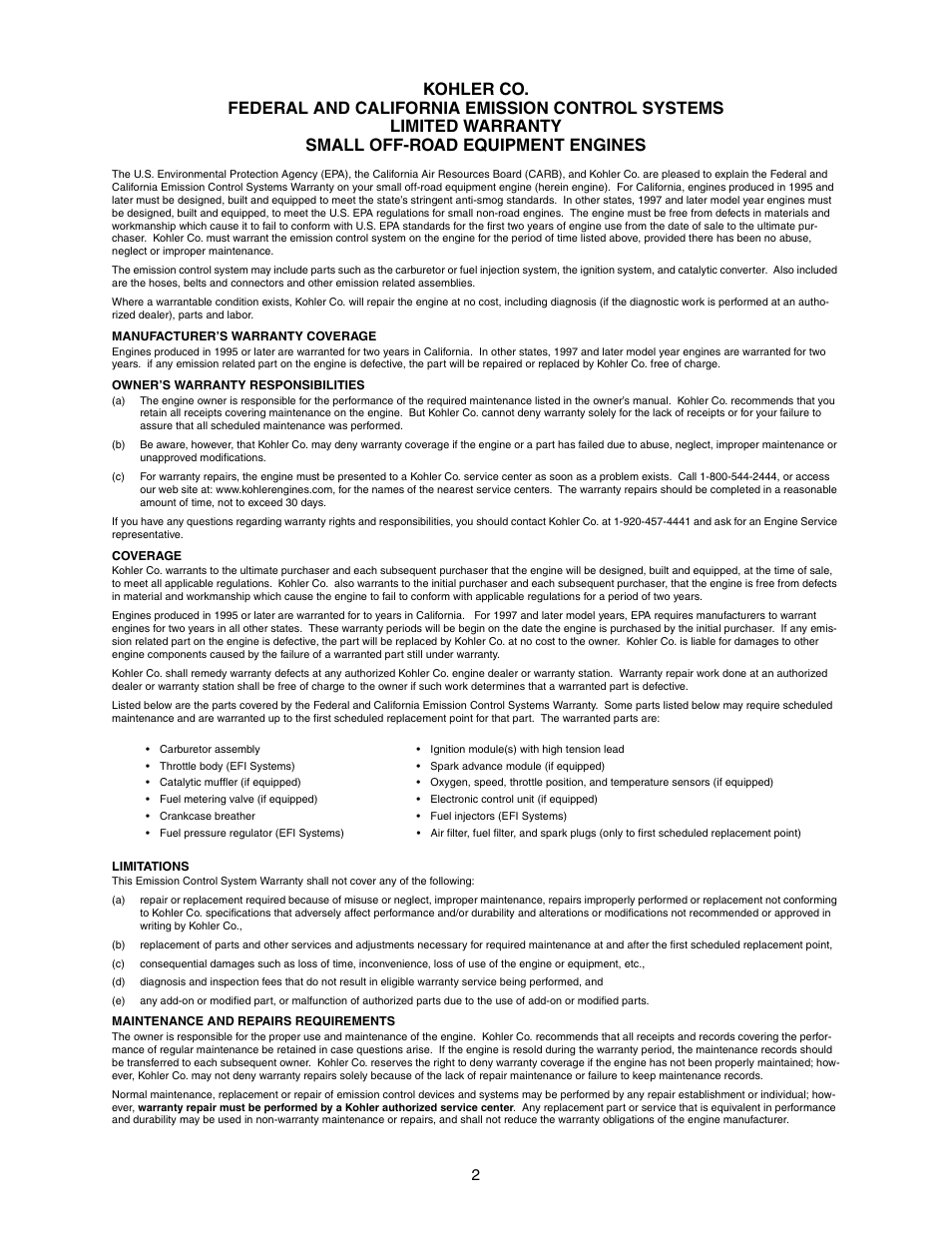 Cub Cadet GT-2550 User Manual | Page 2 / 60