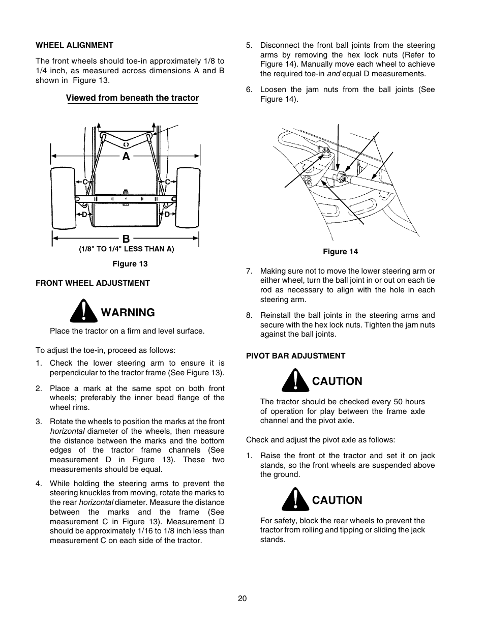 Warning, Caution | Cub Cadet GT-2550 User Manual | Page 20 / 60