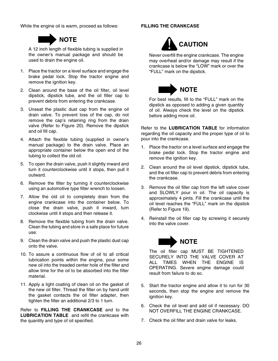 Caution | Cub Cadet GT-2550 User Manual | Page 26 / 60