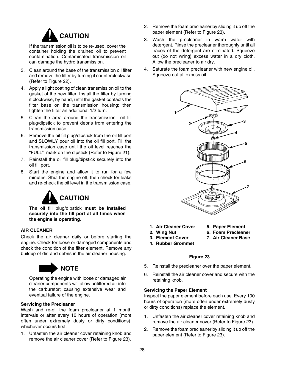 Caution | Cub Cadet GT-2550 User Manual | Page 28 / 60