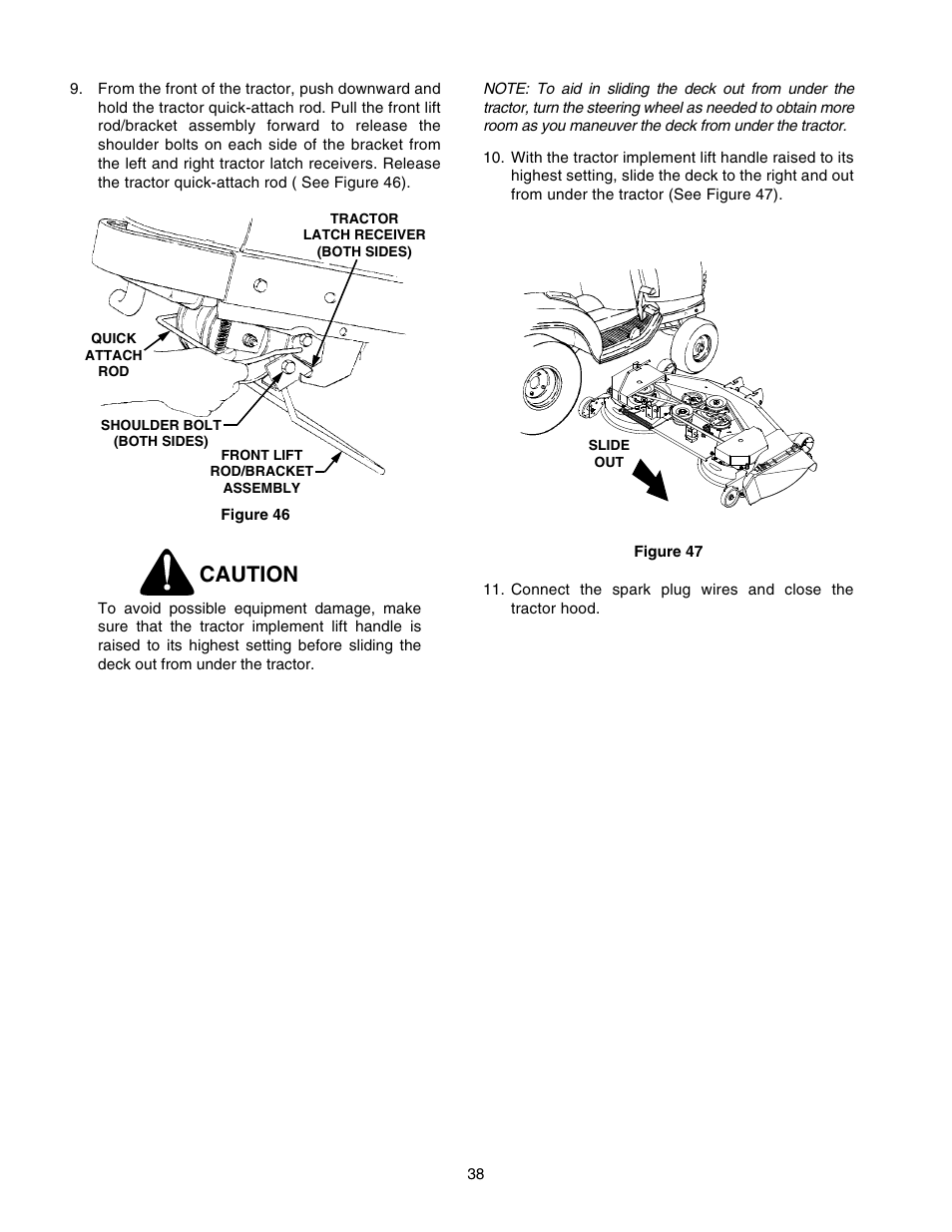 Caution | Cub Cadet GT-2550 User Manual | Page 38 / 60