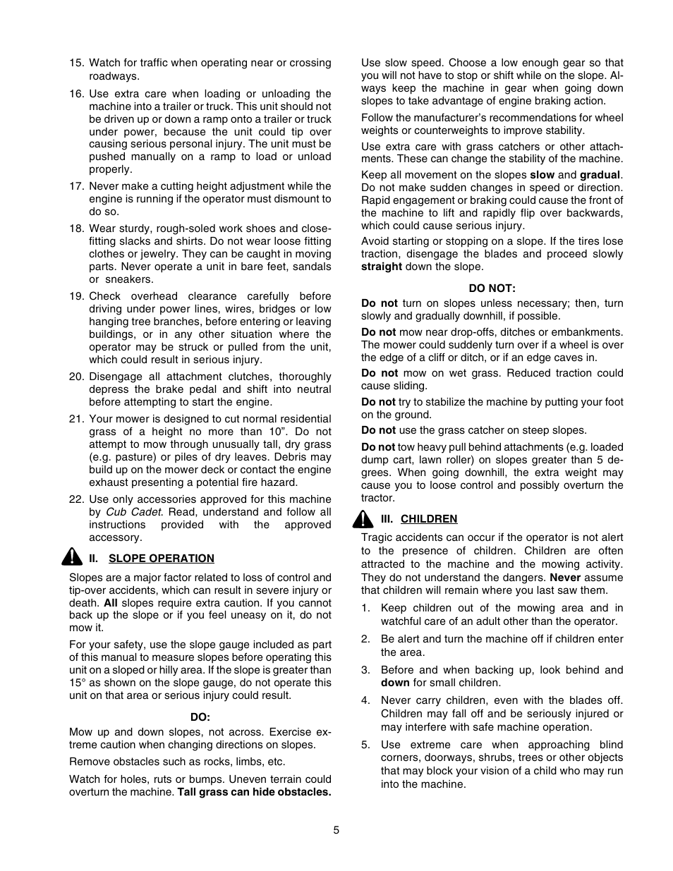 Cub Cadet GT-2550 User Manual | Page 5 / 60