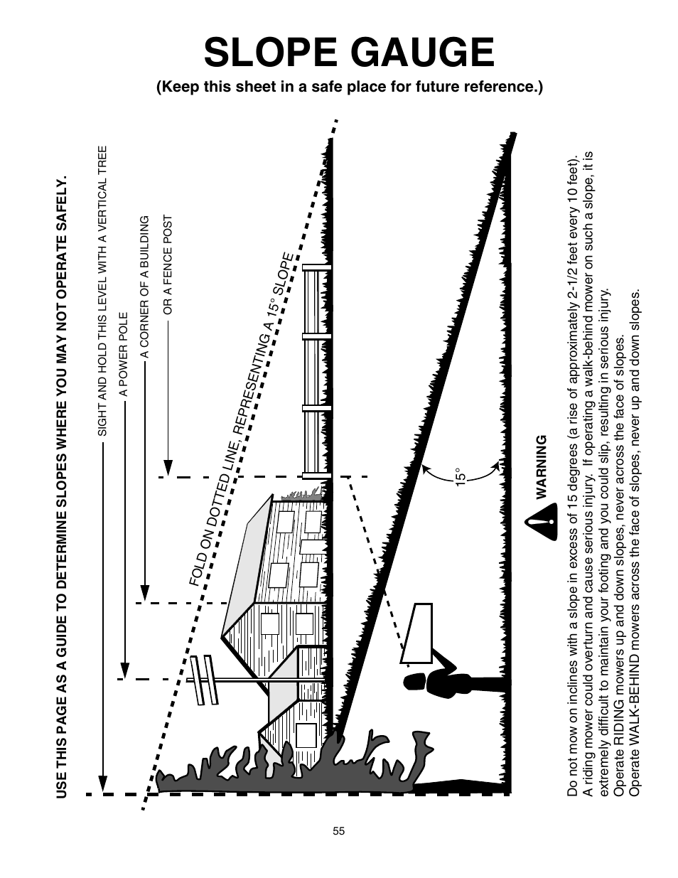 Slope gauge | Cub Cadet GT-2550 User Manual | Page 55 / 60