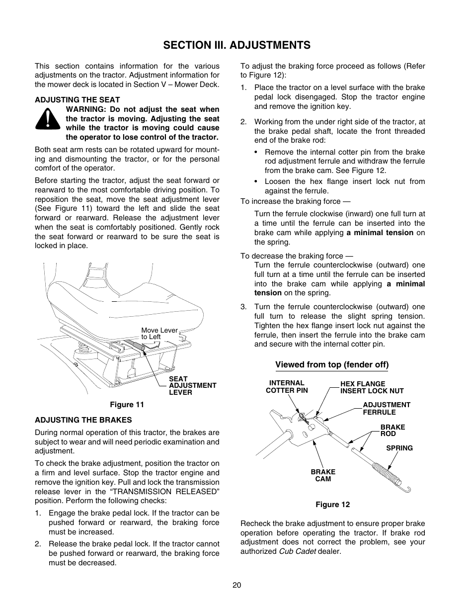 Cub Cadet GT-2550 User Manual | Page 20 / 56