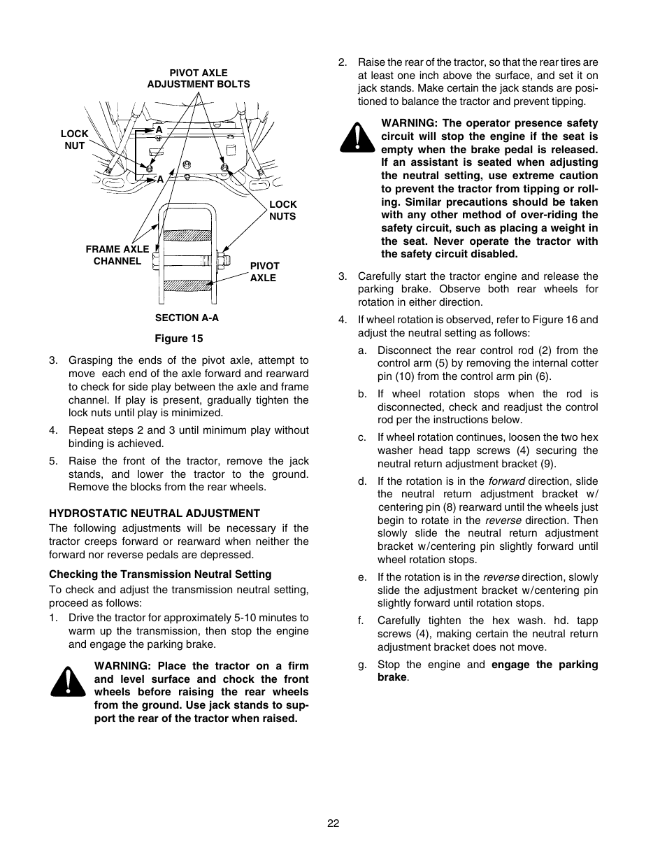 Cub Cadet GT-2550 User Manual | Page 22 / 56