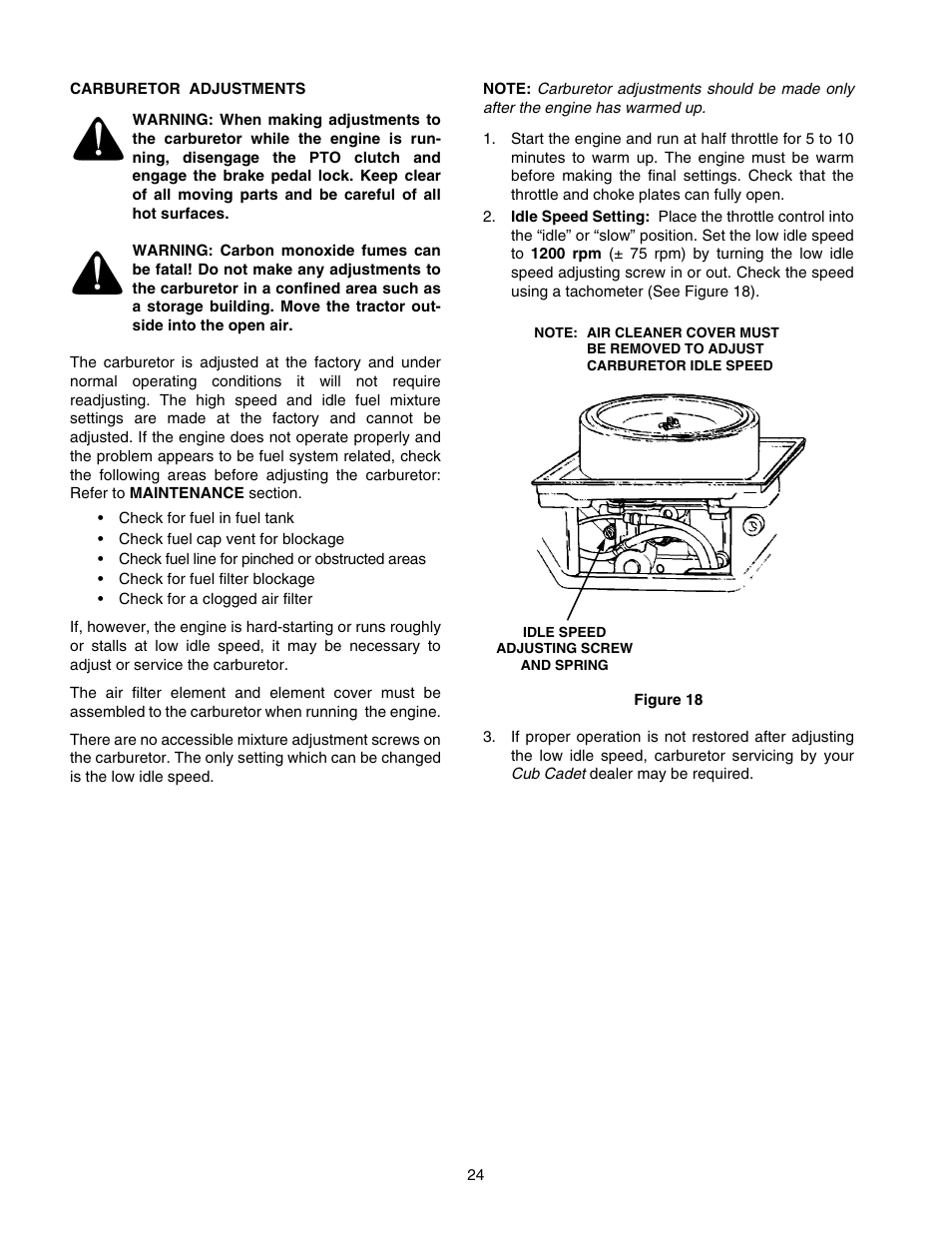 Cub Cadet GT-2550 User Manual | Page 24 / 56